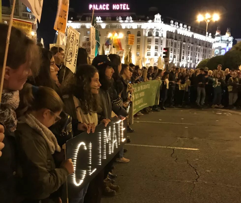 Protestors calling for climate justice during the climate march held in Madrid, on Friday, December 6th, 2019