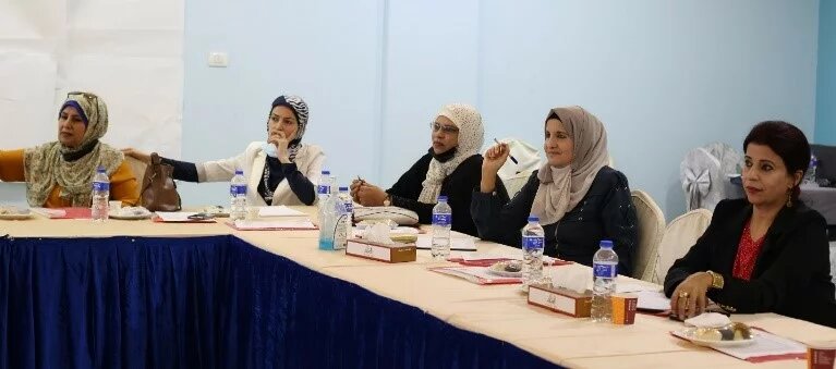  Capacity building for members of the Palestinian Female Academic Commission (PFAC) in Gaza, June 2021 © CDMC.